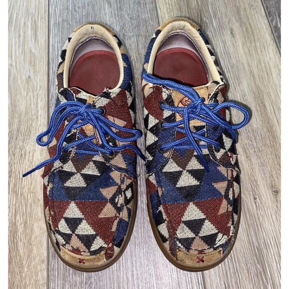 Twisted X Boots Womens US Size 6 Aztec Southwestern Red Blue Graphic Hooey Shoes - Picture 4 of 10
